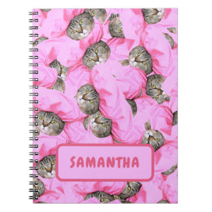 Personalized Funny Pink Cat Notebook
