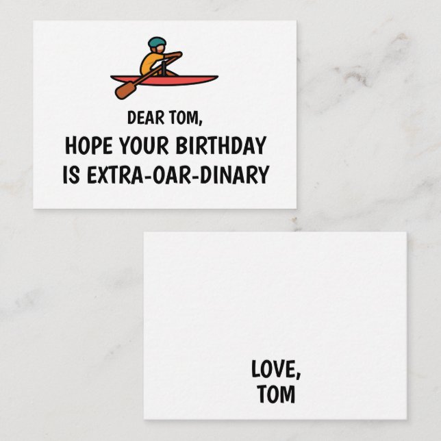 Personalized Funny Rowing Happy Birthday card (Front/Back)