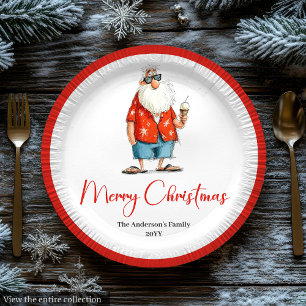 Personalized Funny Santa Christmas Dinner Plates