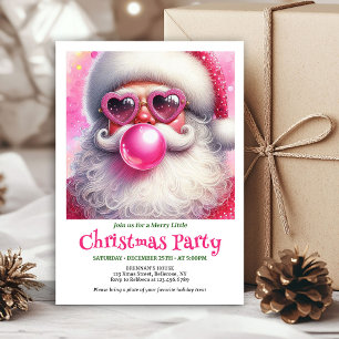 Personalized Funny Santa Heart Glasses Christmas Invitation