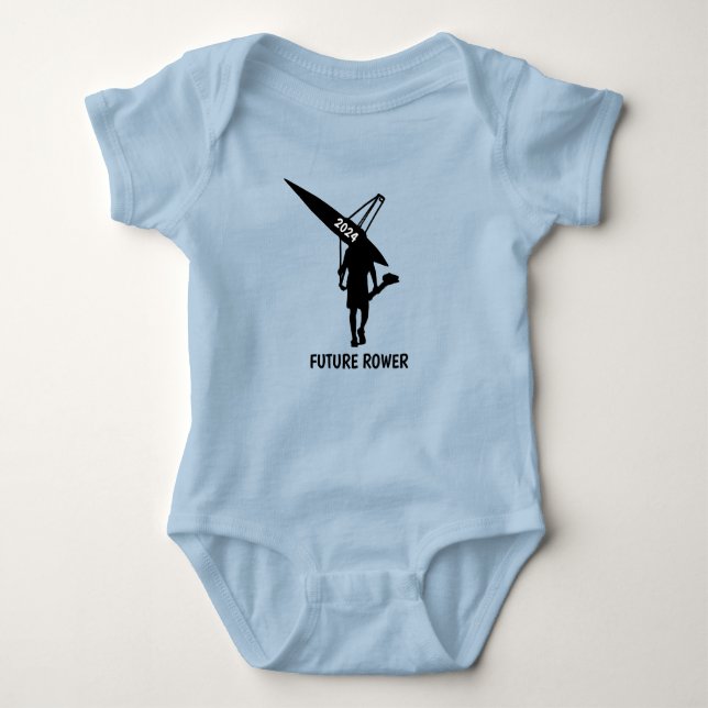 Personalized future baby rower rowing  baby bodysuit (Front)