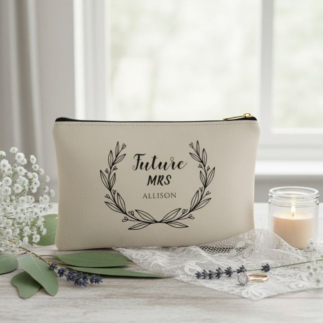 Personalized Future Mrs. Elegant Clutch Accessory Pouch (Creator Uploaded)