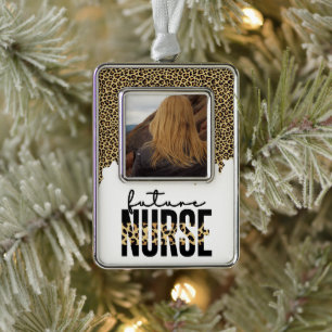 Personalized Future Nurse Student Nurse Photo Silver Plated Framed Ornament
