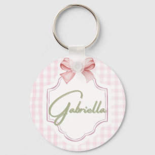 Personalized Gabriella Baby Girl Nursery Bow  Key Ring