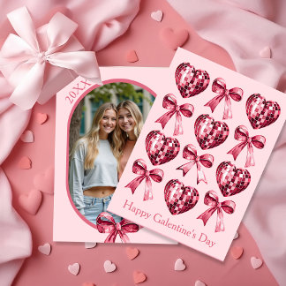 Personalized Galentine’s Day Photo Card -Pink