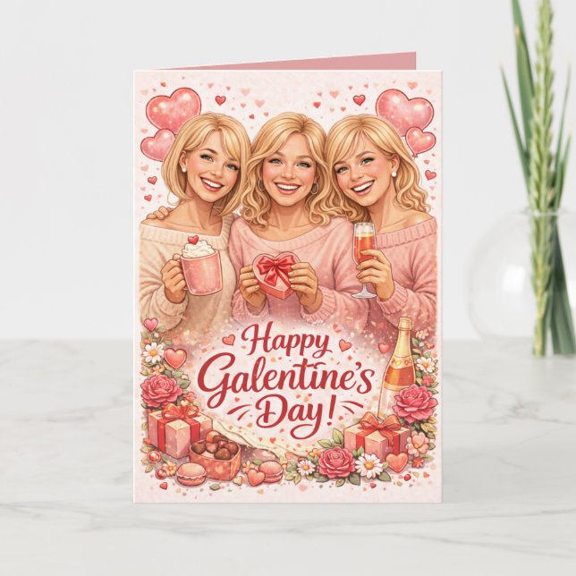 Personalized Galentine's Day Card Blondes (Front)