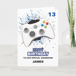 Personalized Game Controller Birthday Card