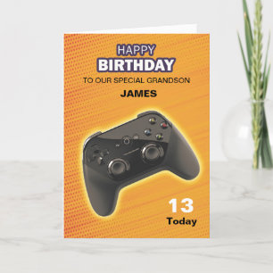 Personalized Game Controller Birthday Card