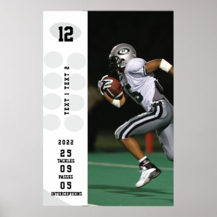 Personalized Game Day Football Poster Name # Stats