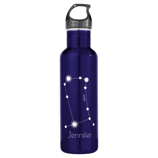 Personalized Gemini Zodiac Constellation 710 Ml Water Bottle (Front)