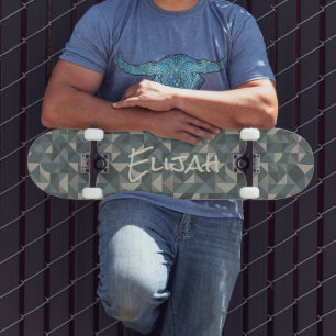 Personalized Geometric Tile Skateboard Skate Deck
