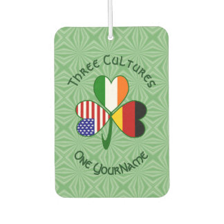 Personalized German Irish USA Shamrock Car Air Freshener