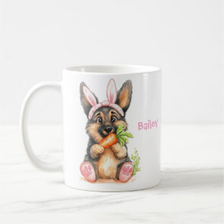 Personalized German Shepherd Puppy Easter Coffee Mug