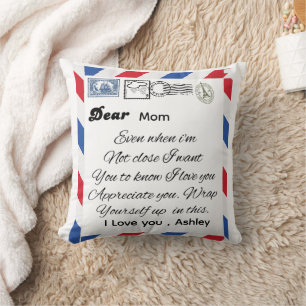 Personalized giant postcard blanket from daughter cushion