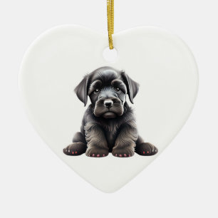 Personalized Giant Schnauzer Puppy Ceramic Tree Decoration
