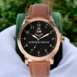 Personalized Gift Custom couple monogram<br><div class="desc">Personalized watch with the names of the bride and groom or the couple in love. This watch can be customized by changing the text with the name of the loved one or the wedding date. It can be an ideal gift for newlyweds or for silver or golden wedding anniversaries. Monogram...</div>