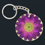 Personalized gift Round Pillow Key Ring<br><div class="desc">Purple flower. Customized gift.personalize.</div>