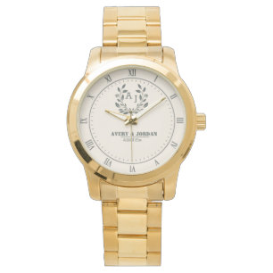 Personalized Gift Stylish Custom Name & Monogram  Watch