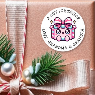 Personalized Gift Tag Christmas Cute Pink