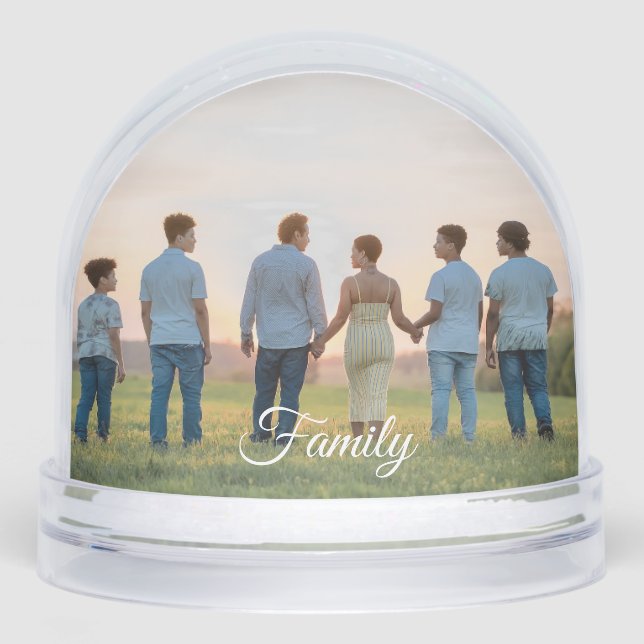 Personalized gift with two photos Custom text Snowglobe (Front)