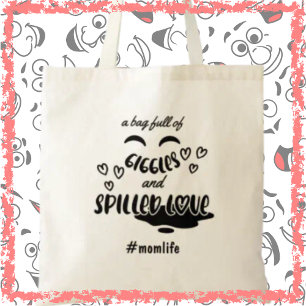 Personalized Giggles & Love Momlife Funny Mum Life Tote Bag