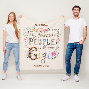 ❤️Personalized GIGI Gifts Add Grandkids Names Fleece Blanket