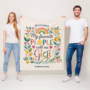 ❤️Personalized GIGI Gifts Add Grandkids Names Fleece Blanket
