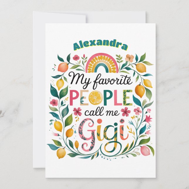 ❤️Personalized GIGI Gifts Mothers Day Birthday  Invitation (Front)