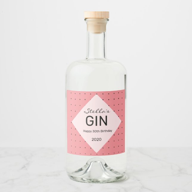 personalized gin bottle label (Front)