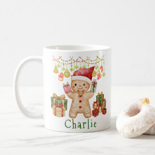 Personalized Gingerbread Cookie Man Christmas Coffee Mug
