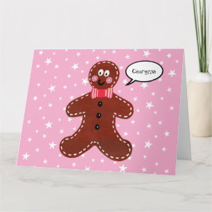 Personalized Gingerbread Man Christmas Card