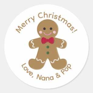 Personalized Gingerbread Man Christmas Labels