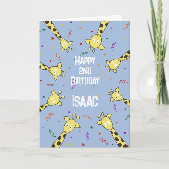 Personalized Giraffe Birthday Card (Front)