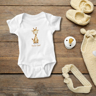 Personalized Giraffe Gender Neutral Cute  Baby Bodysuit