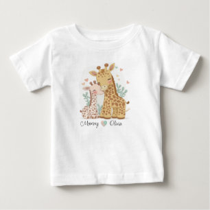 Personalized Giraffe Love Baby T-Shirt