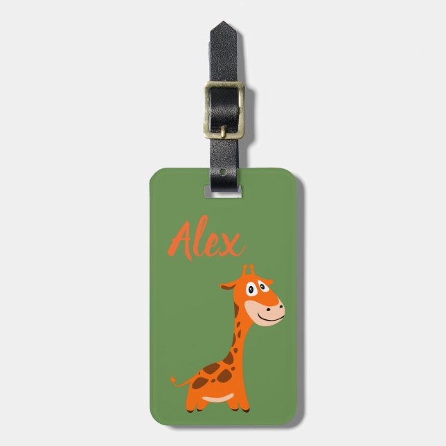 Personalized Giraffe Luggage Tag (Front Vertical)