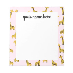 Personalized Giraffe Notepad