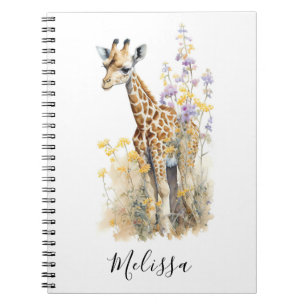 Personalized Giraffe School Office Notebook Gift