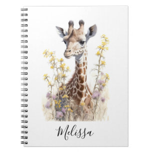 Personalized Giraffe School Office Notebook Gift