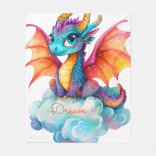 Personalized Girl Dragon Blanket: Soft Flannel Fleece Blanket
