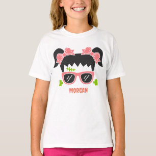 Personalized Girl Frankenstein Halloween T-Shirt