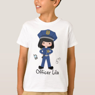 Personalized Girl Police Officer Law Enforcment T-Shirt