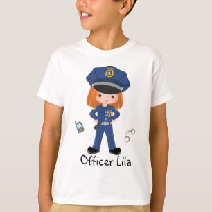 Personalized Girl Police Officer Law Enforcment  T-Shirt