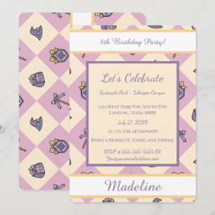 Personalized Girl Wizard Academy Birthday Pink Invitation