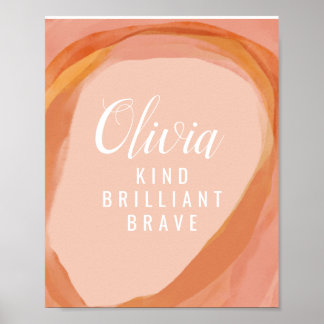Personalized Girls Bedroom Art Poster