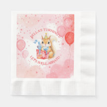 Personalized Girl's Birthday Squirrel Pink and Red