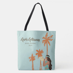 Personalized Girls Getaway Hawaiian Tote Bag
