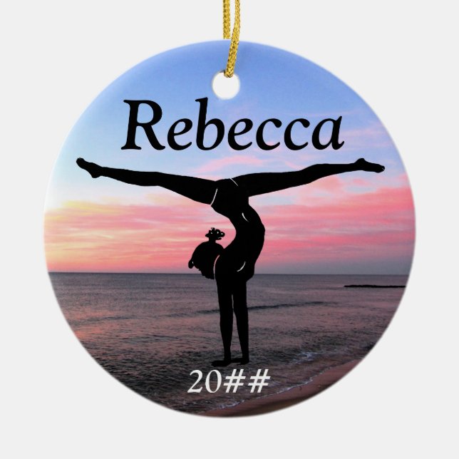 PERSONALIZED GIRLS GYMNASTIC ORNAMENT (Front)