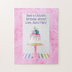 Personalized Girls Unicorn Birthday Puzzle