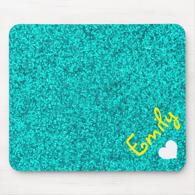 PERSONALIZED GIRLY GLITTER WITH NAME MOUSE PAD (Front)